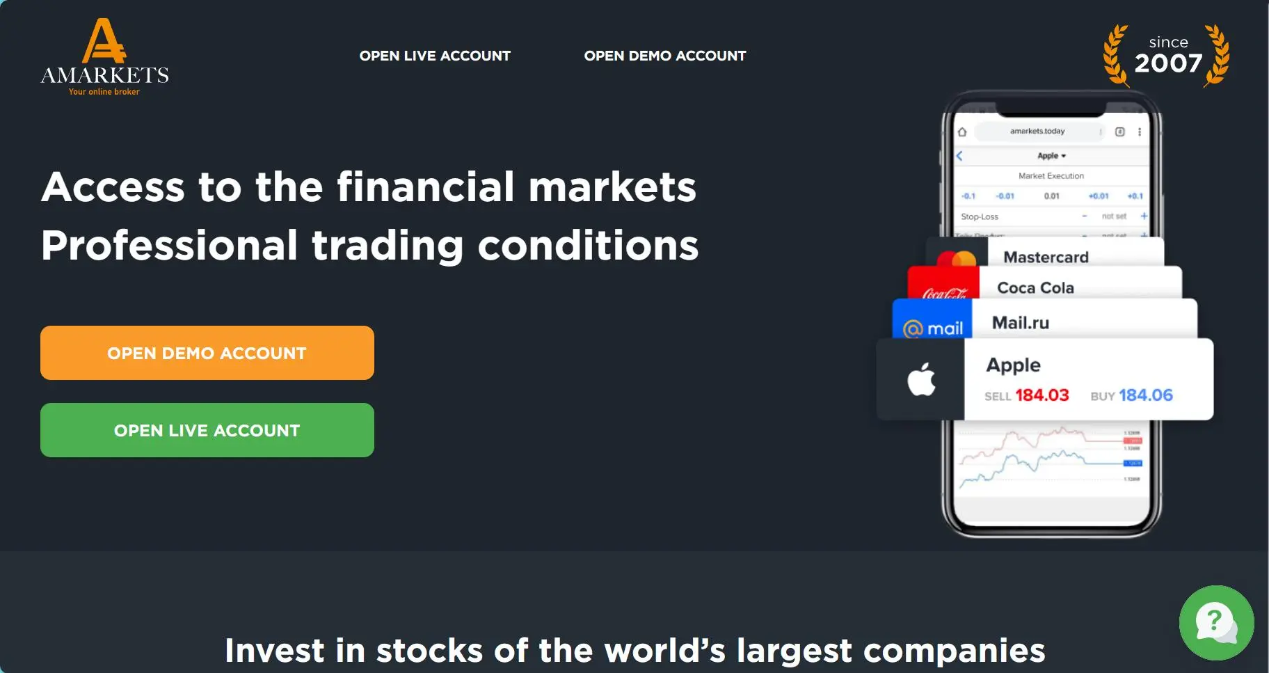 AMarkets homepage