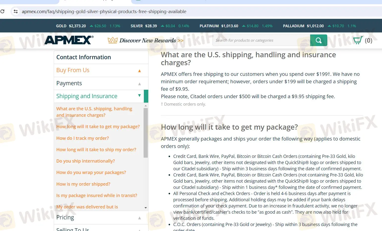 Shipping and Insurance