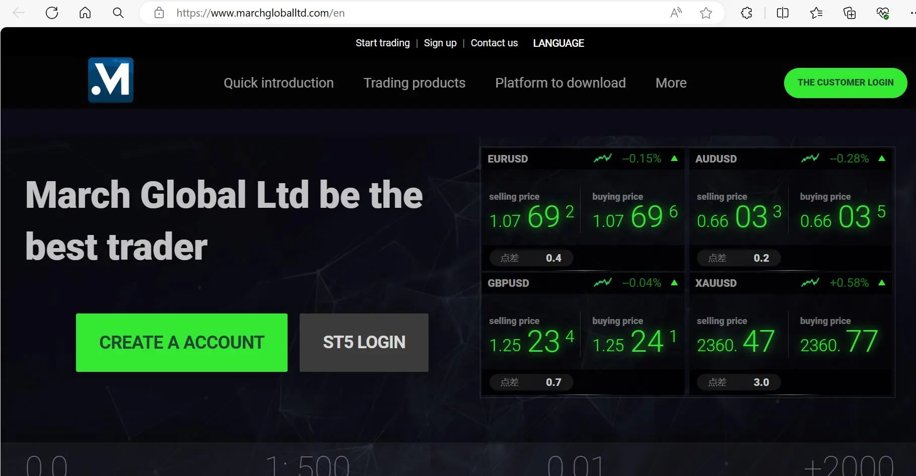 March Global Ltd's homepage