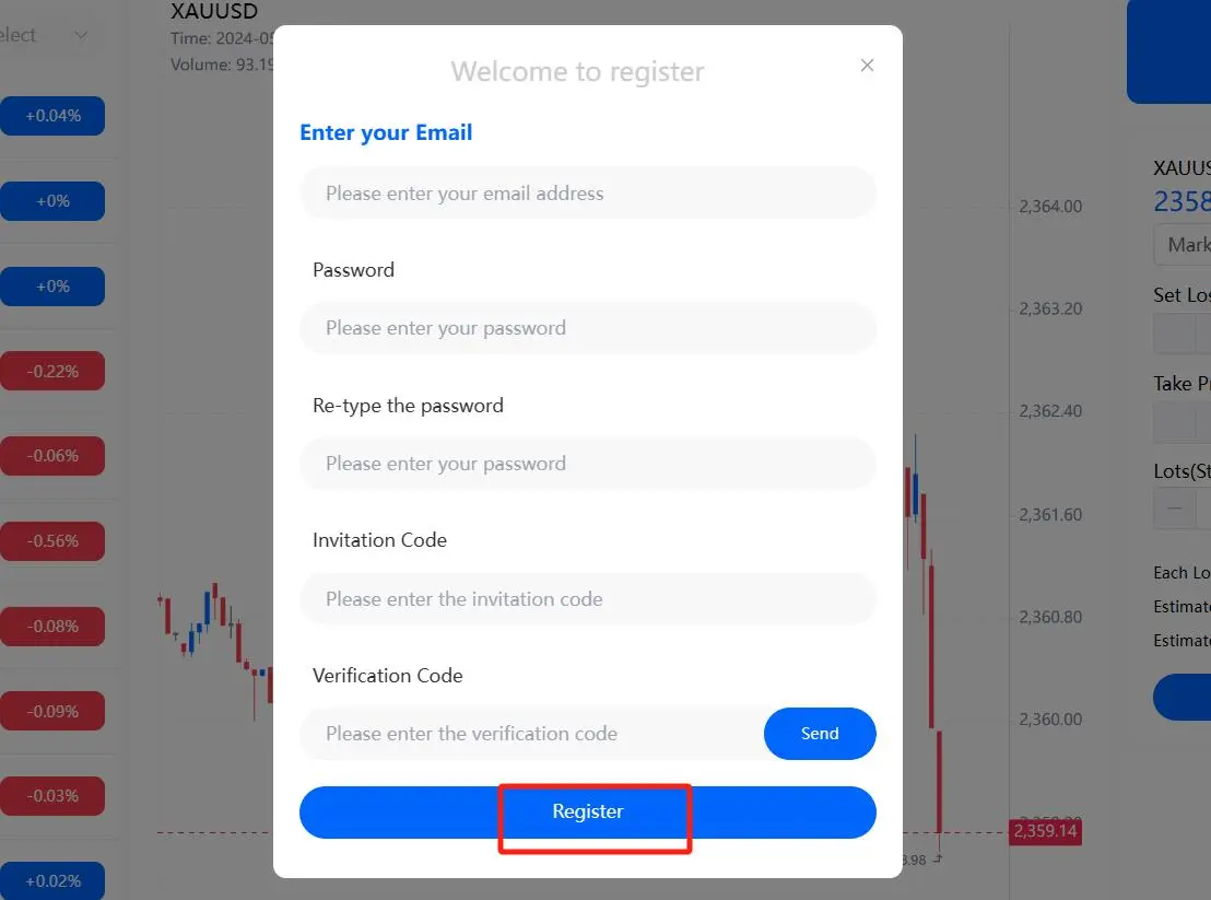 Click on the ''Register'' 