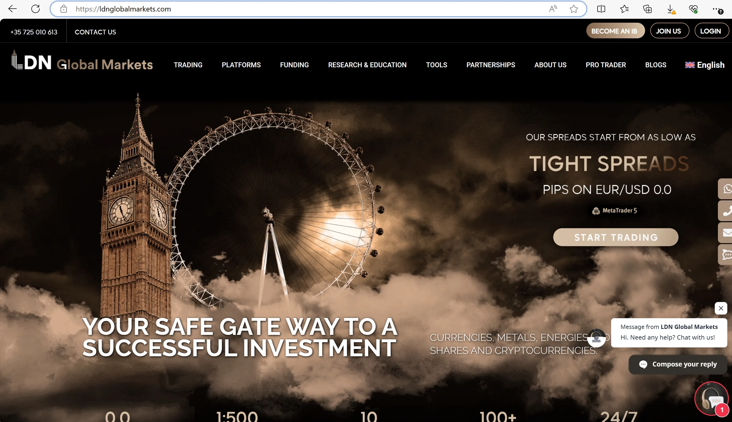 LDN Global Markets' homepage