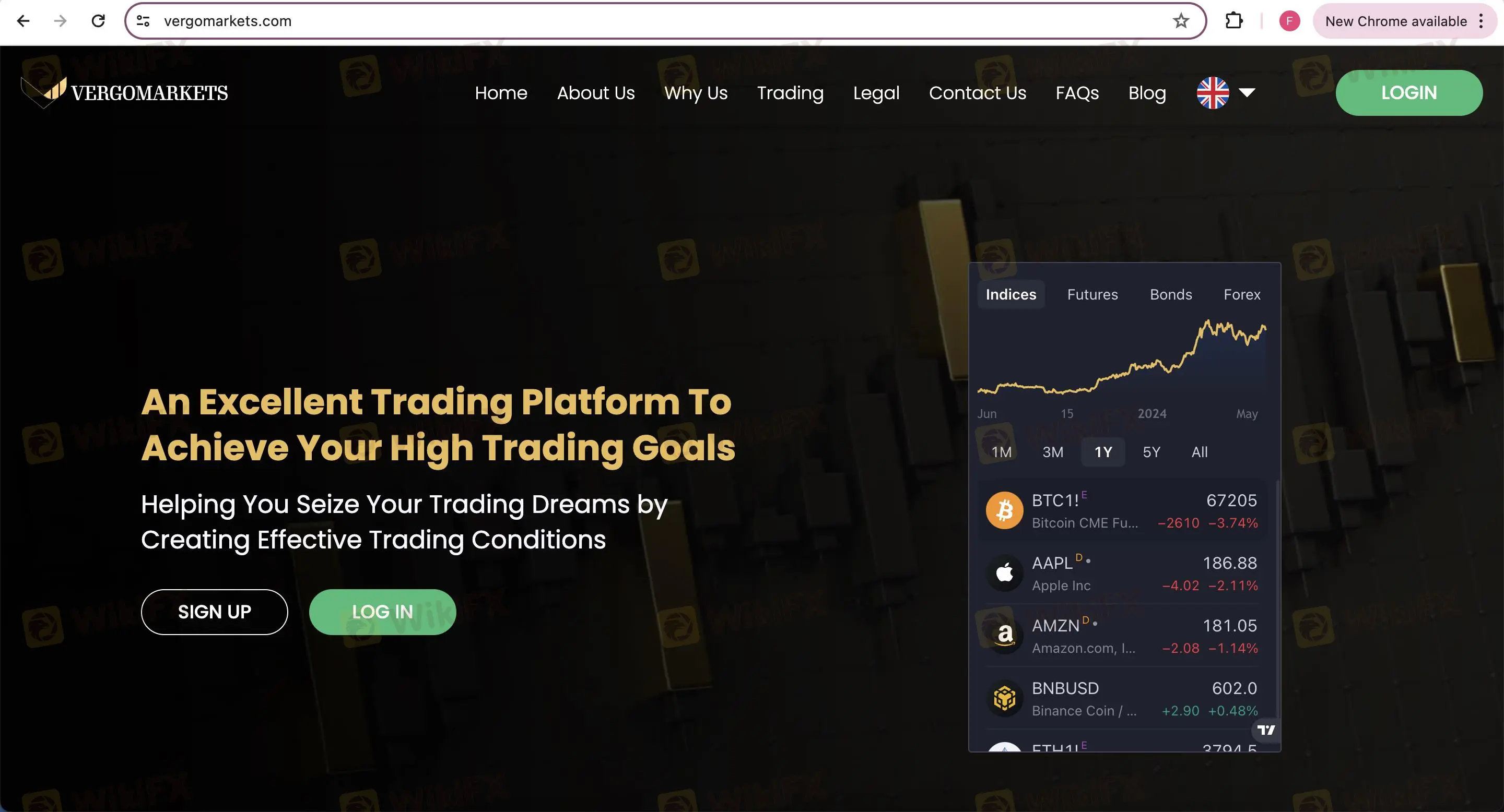 Vergomarkets' homepage