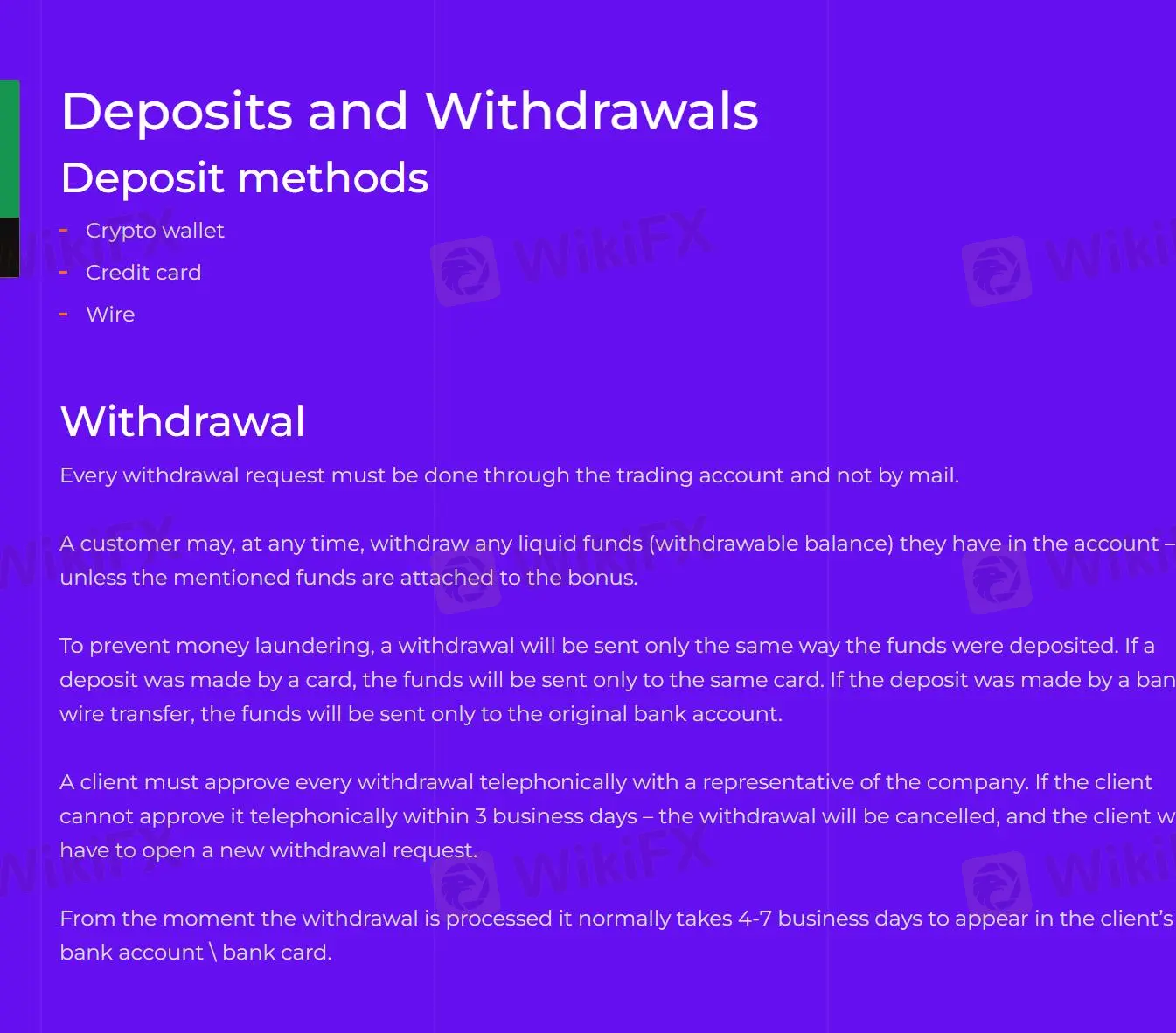 Deposits & Withdrawals