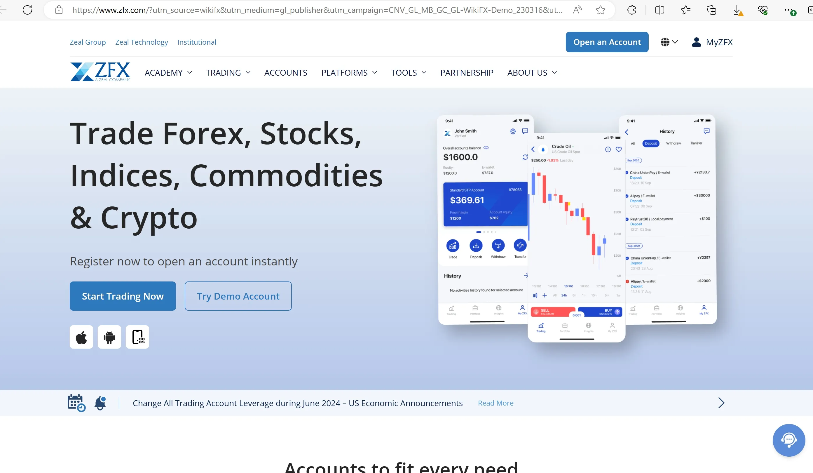 ZFXs homepage