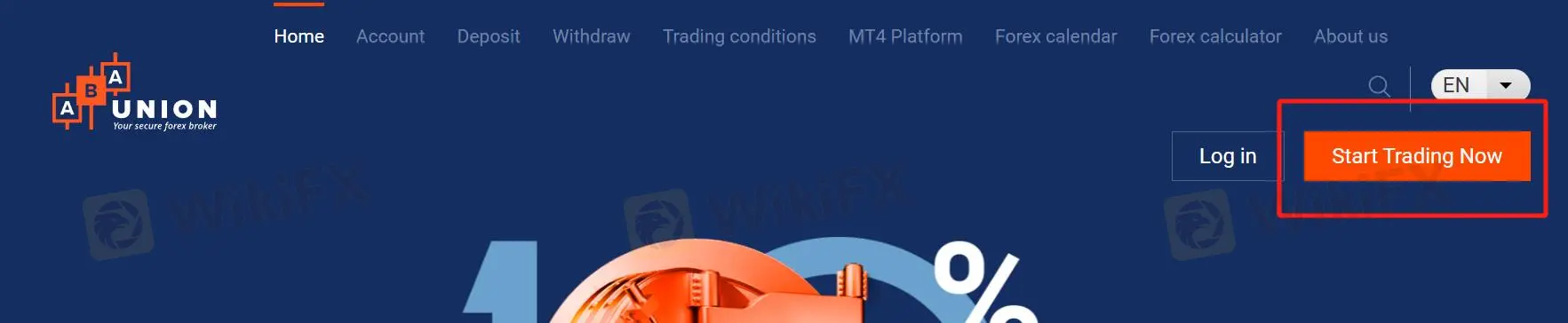 Click the button ''Start Trading Now'' Click the button ''Start Trading Now''