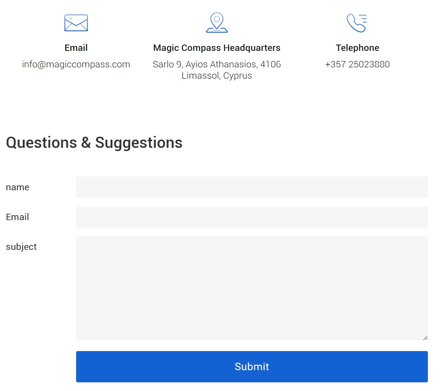 Contact info