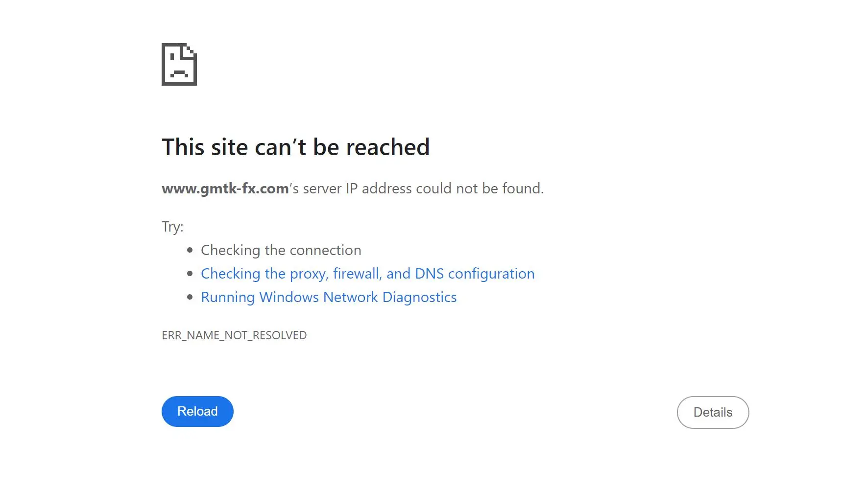 Unavailable Website