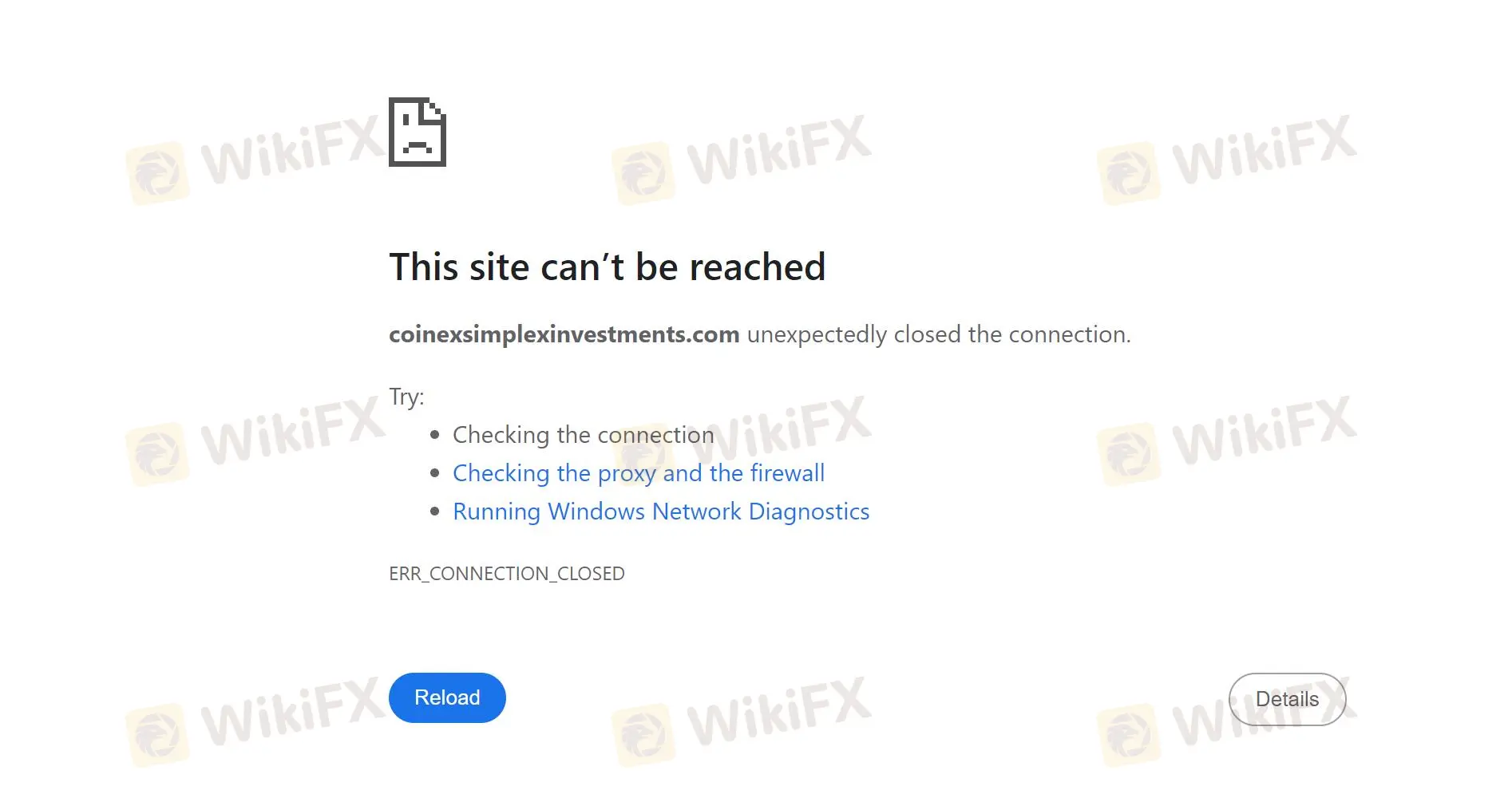 Site Web inaccessible