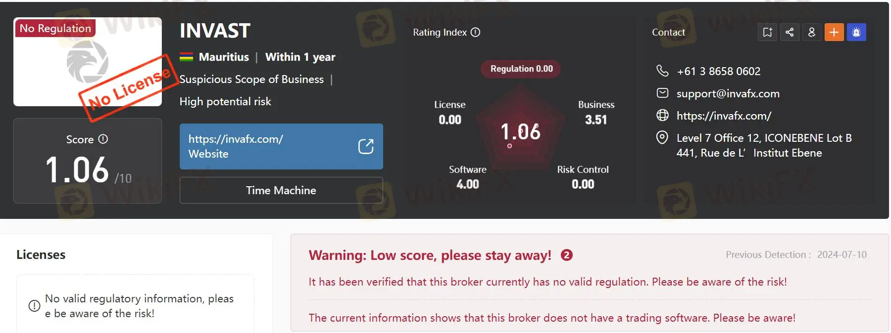 Regulatorischer Status: Ist INVAST Securities seriös?