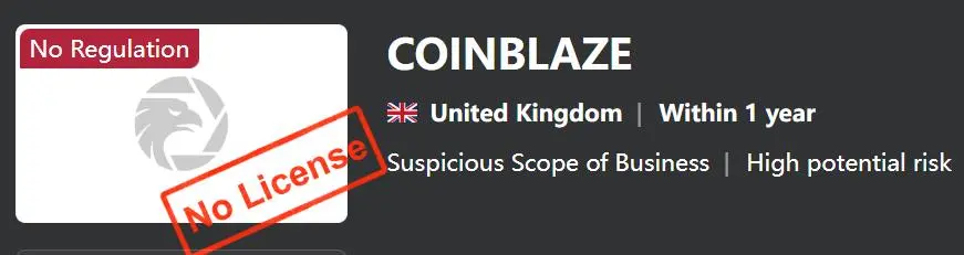 COINBLAZE是否合法？