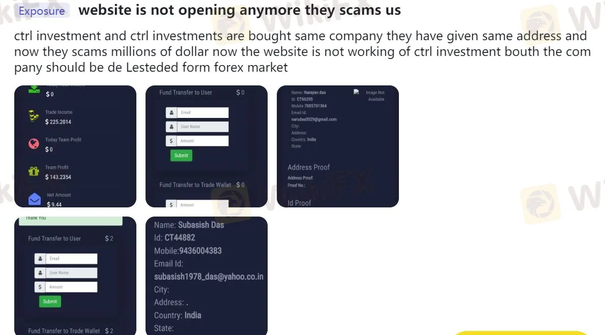 Negative CTRL Investment Reviews on WikiFX