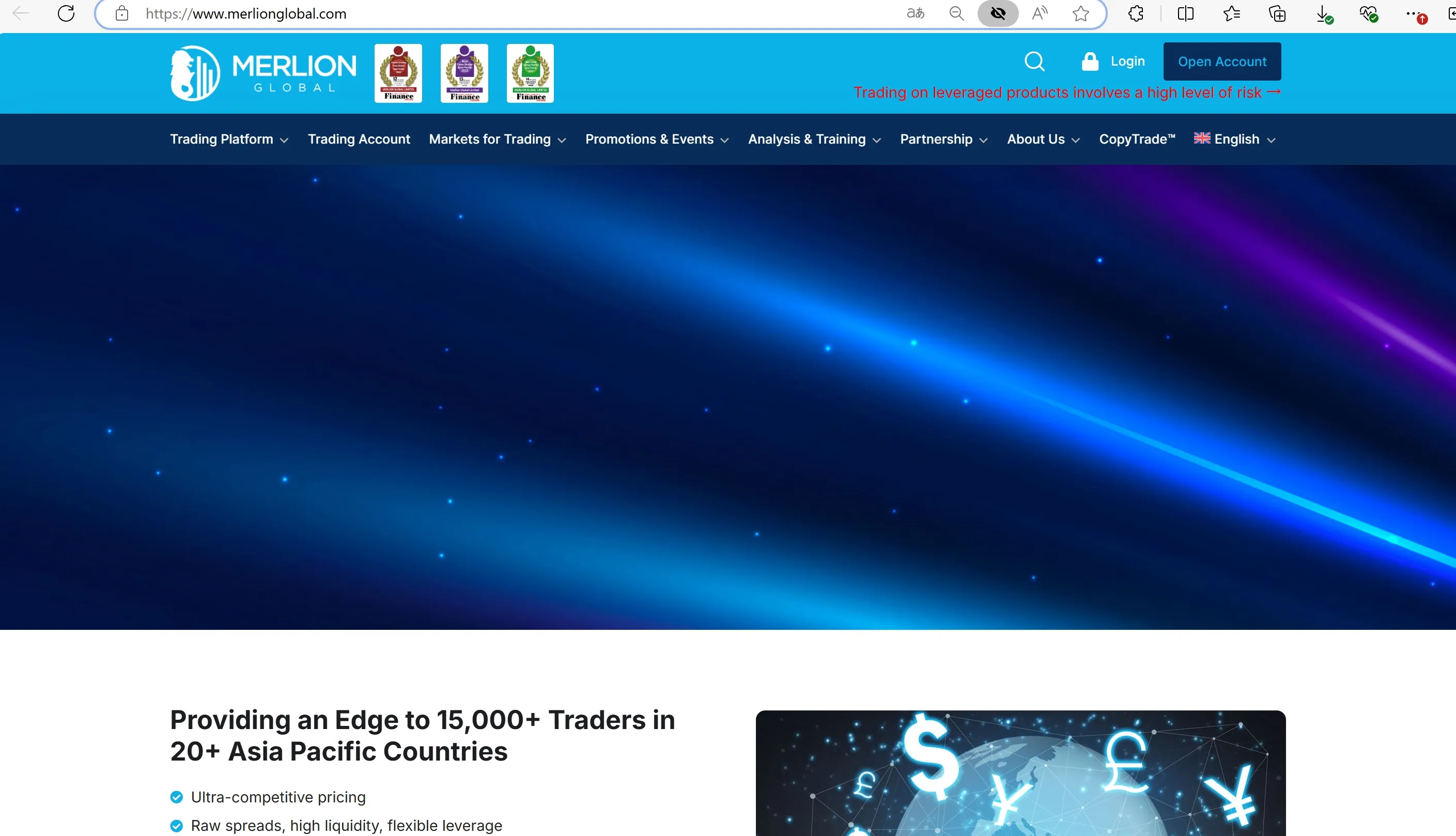Merlion Globals homepage Merlion Globals homepage