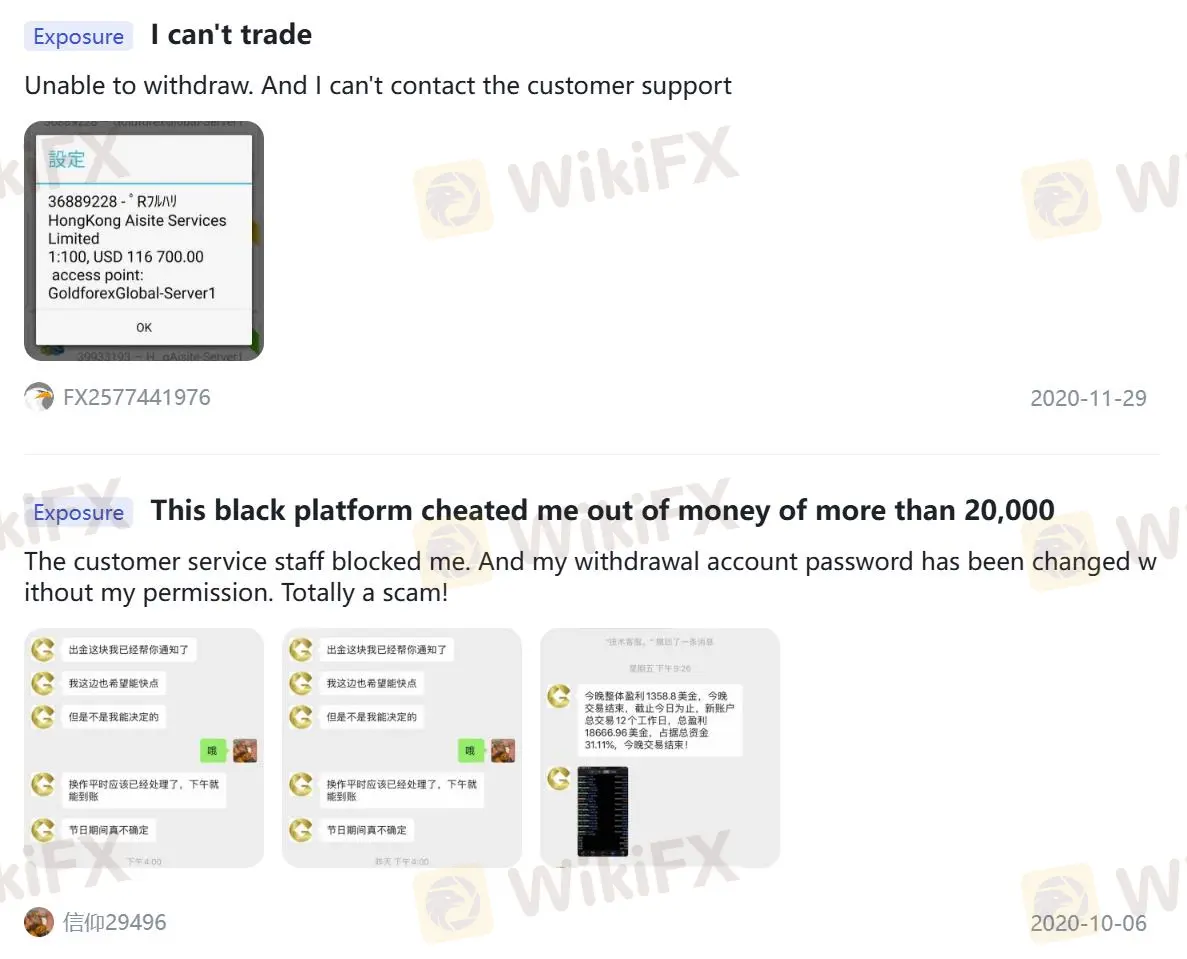 Negative GoldForex Reviews on WikiFX