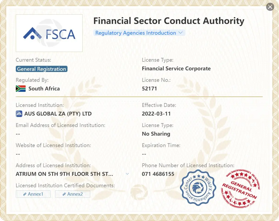 the Financial Sector Conduct Authority (FSCA)