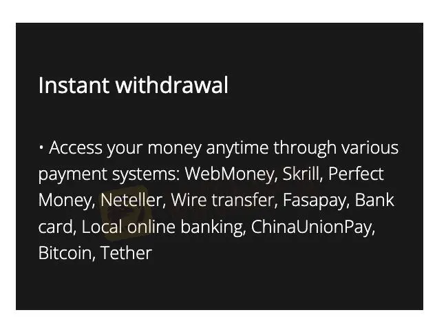 Deposit & Withdrawal