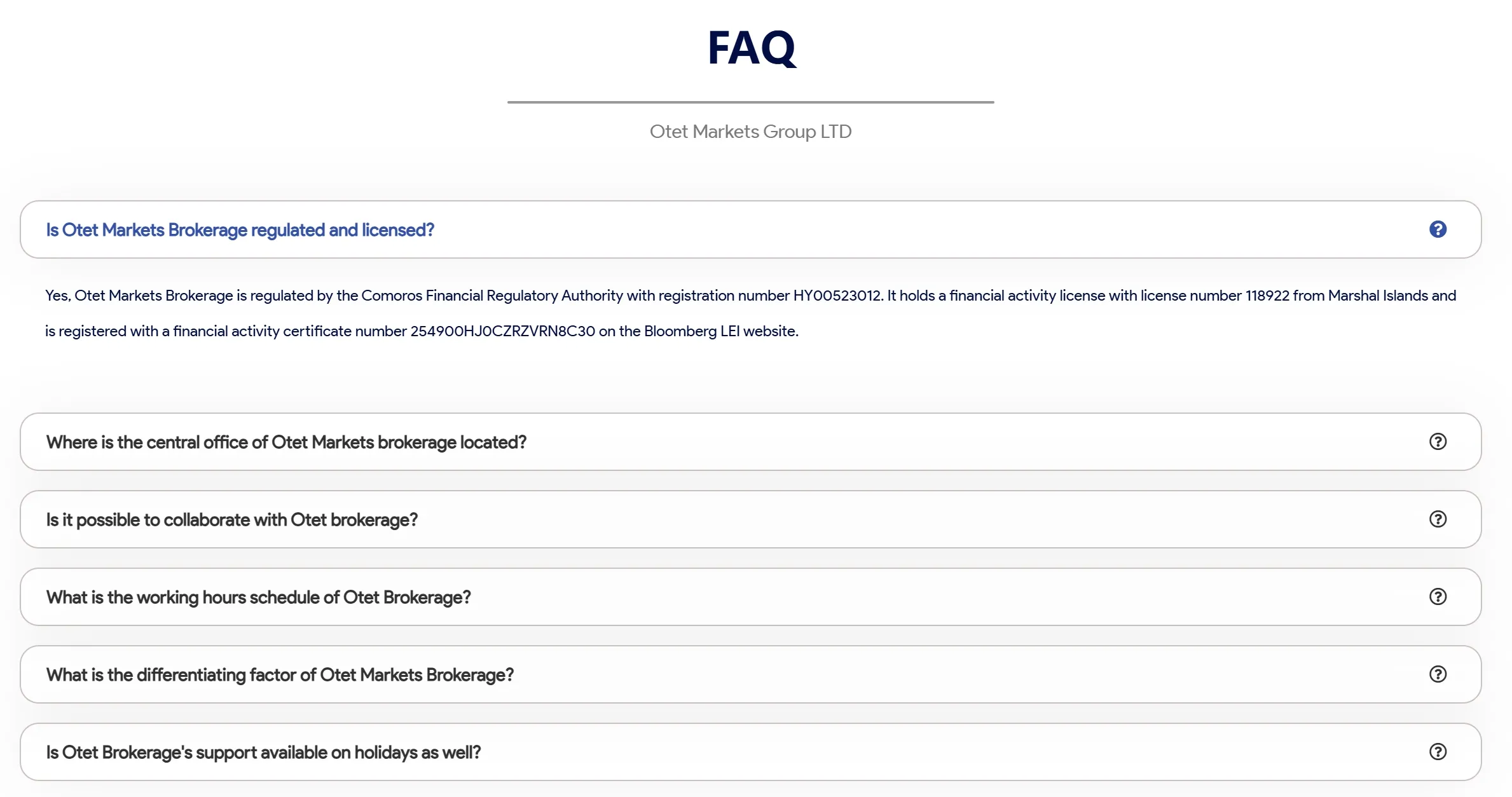 FAQ Page