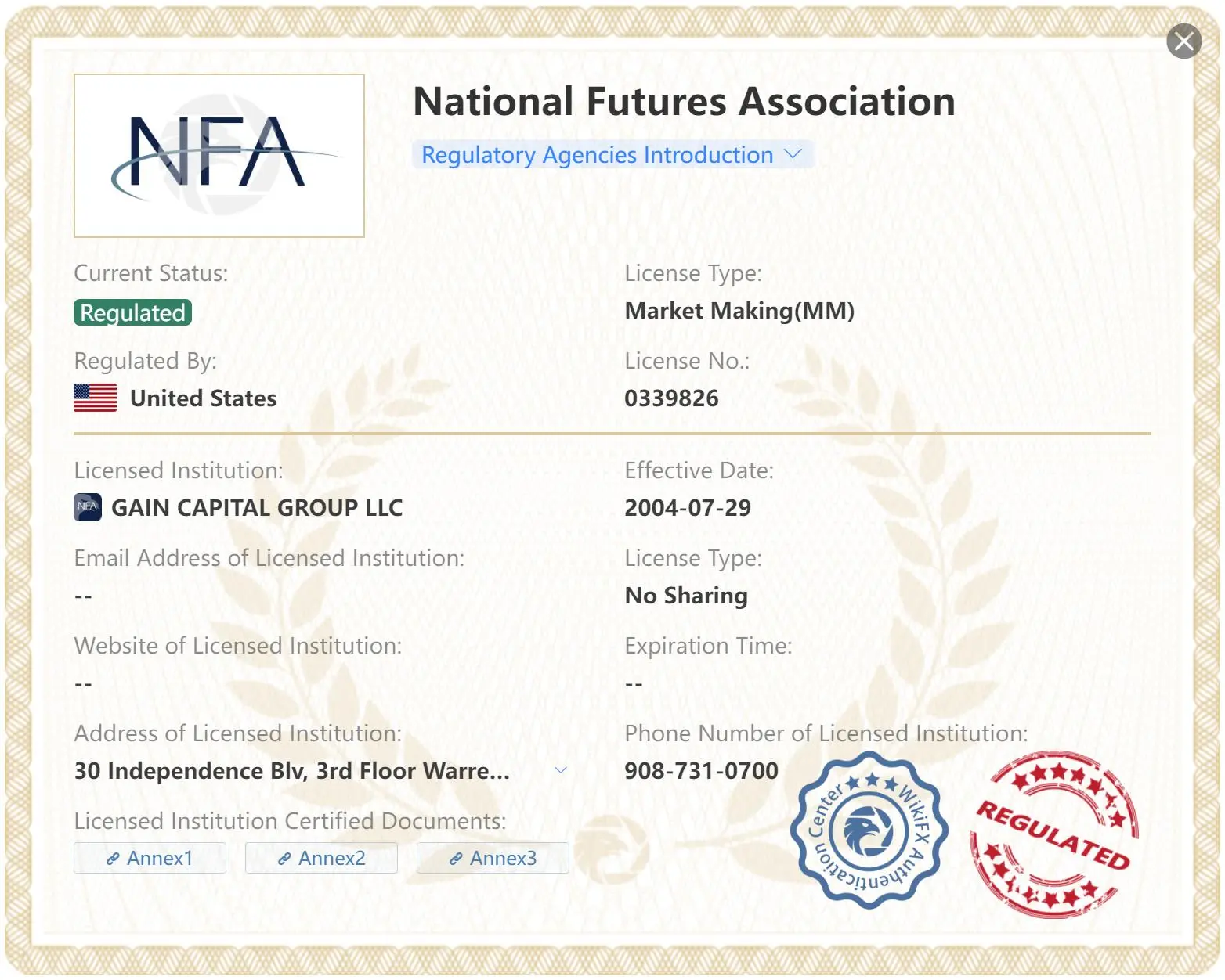 Regulated by NFA Regulated by NFA