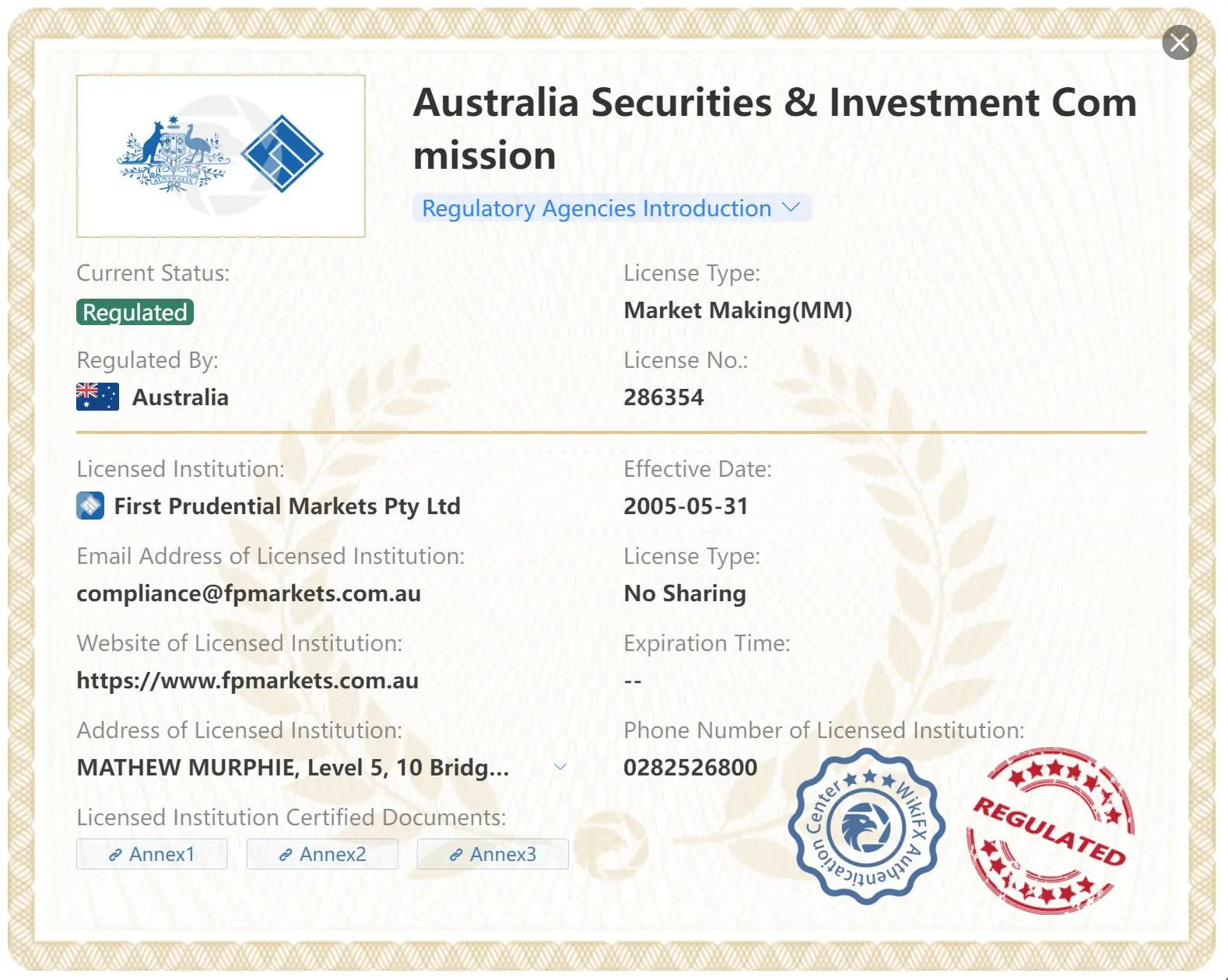 Regulated by ASIC