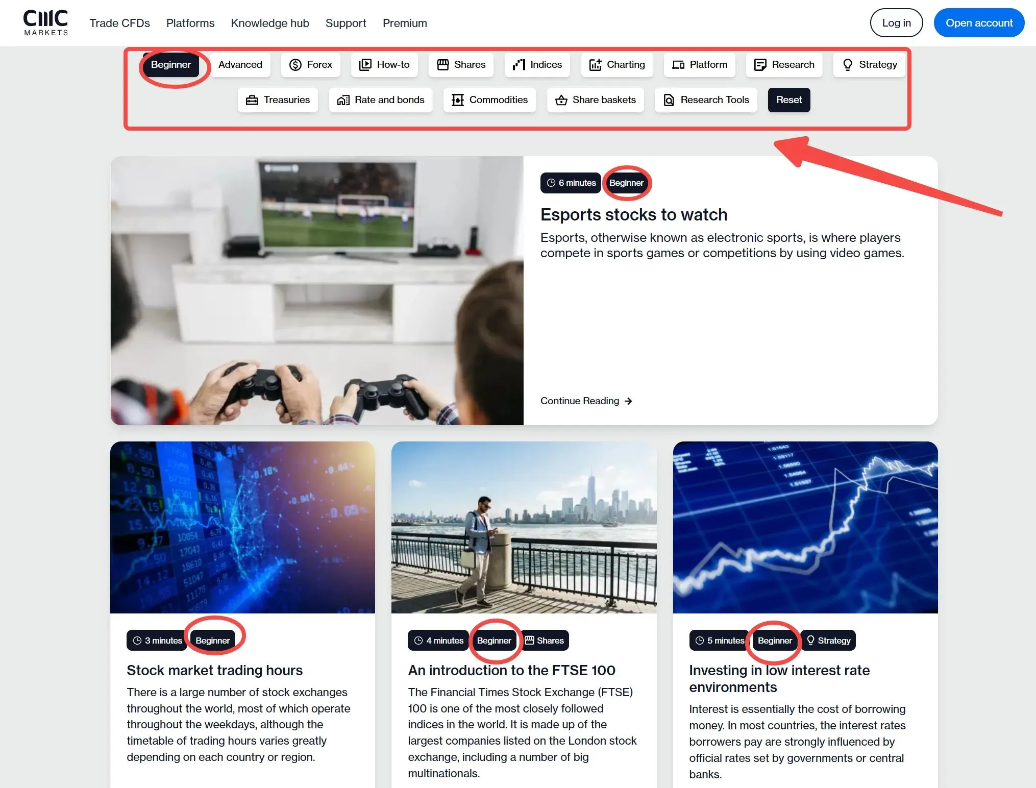 Education navigation bar Education navigation bar