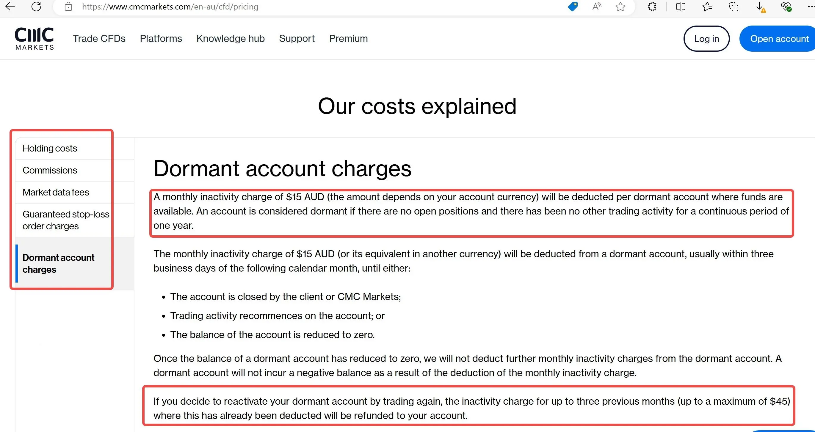 Cost details Cost details