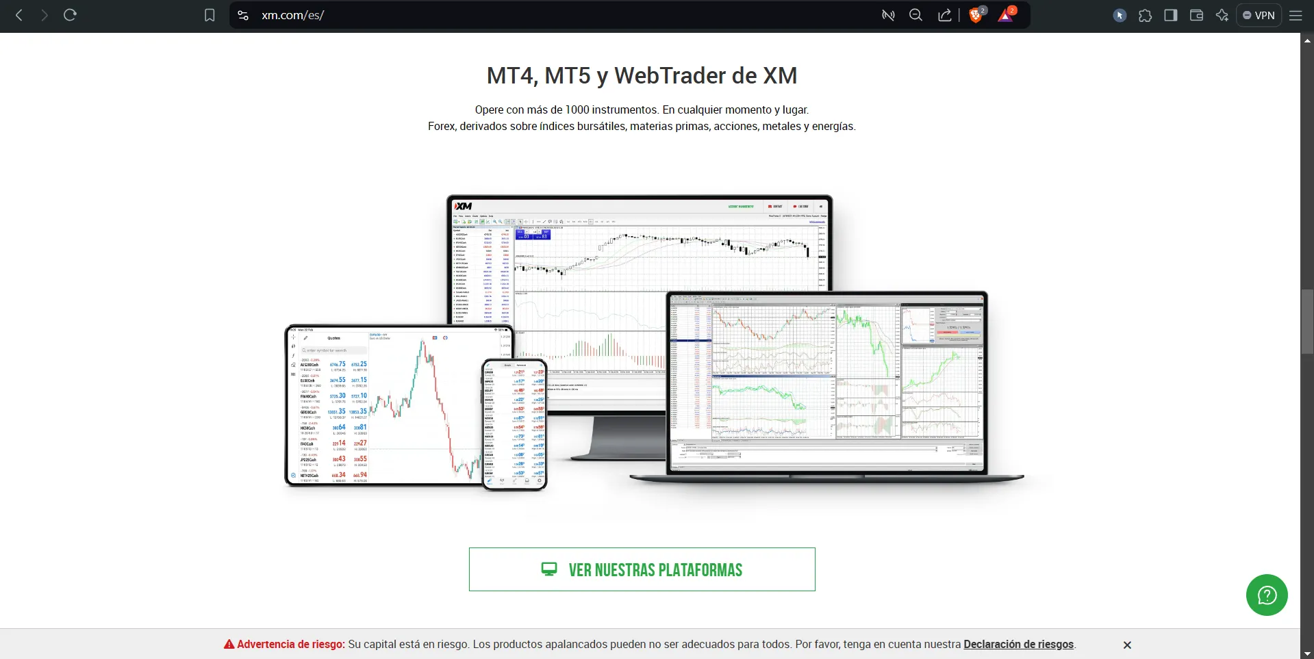 ¿Qué plataformas de trading utiliza XM?