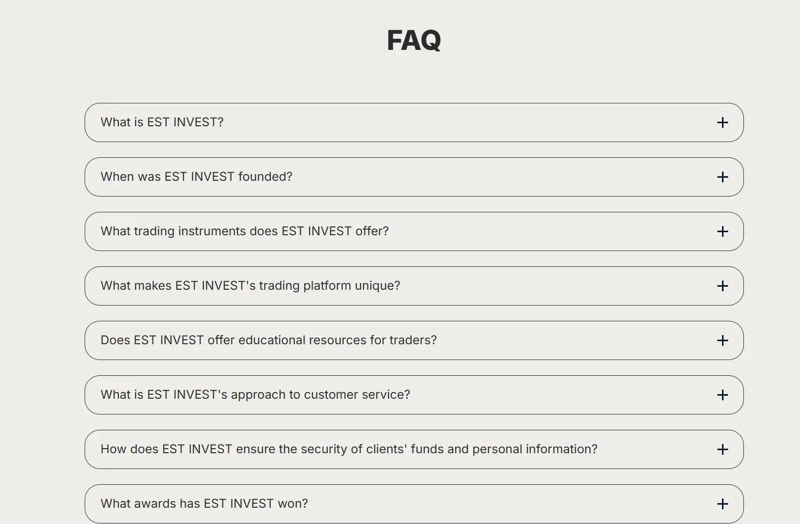 FAQ page