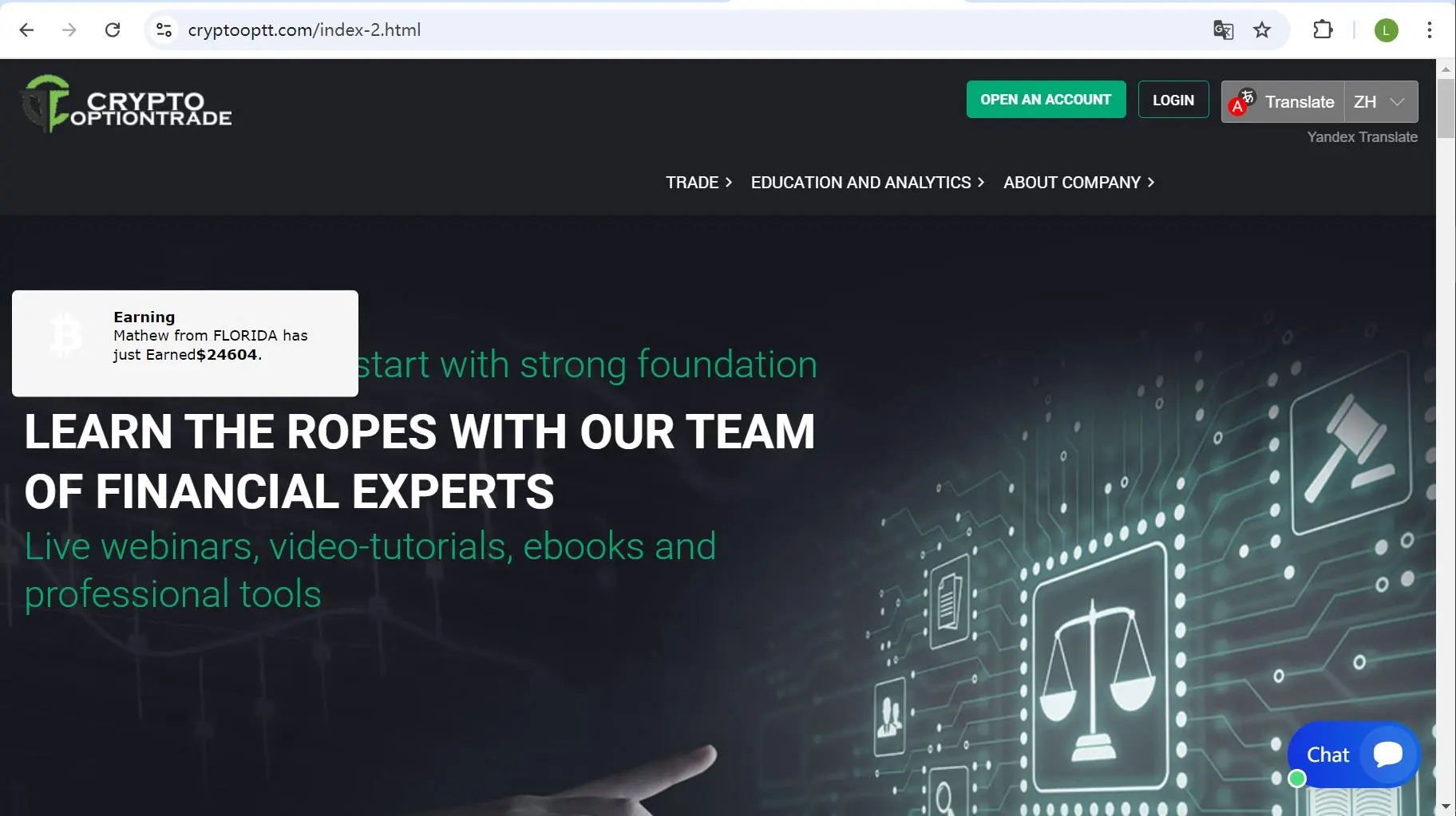 Cryptoopttrade's homepage
