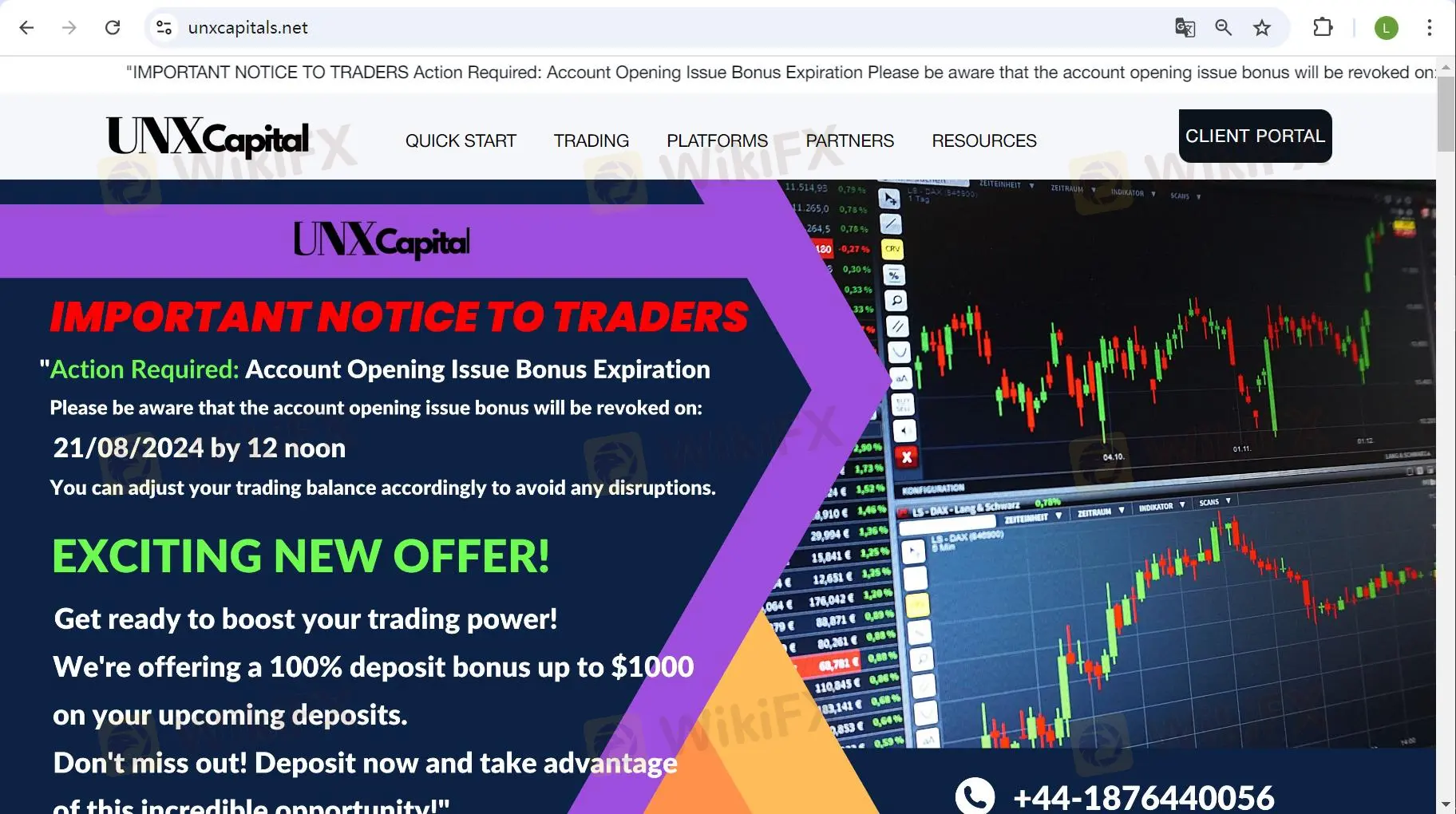 UNX Capital's homepage