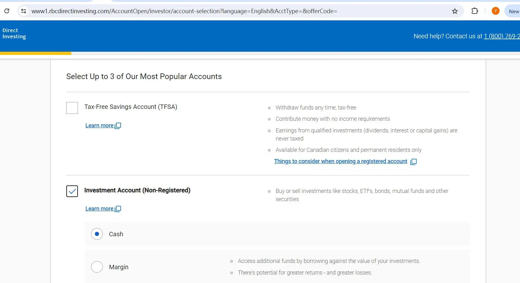 Choose Account Type