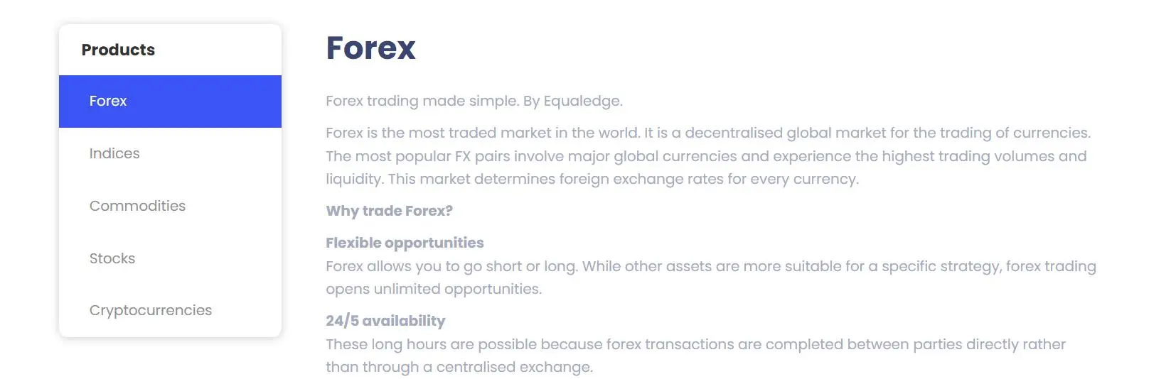 What Can I Trade on Equaledge?