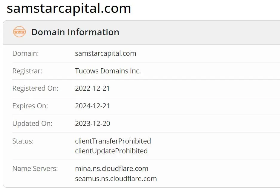 Is SAMSTAR CAPITAL Legit?