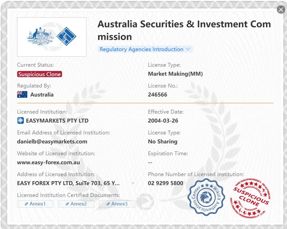 Suspicious clone ASIC license