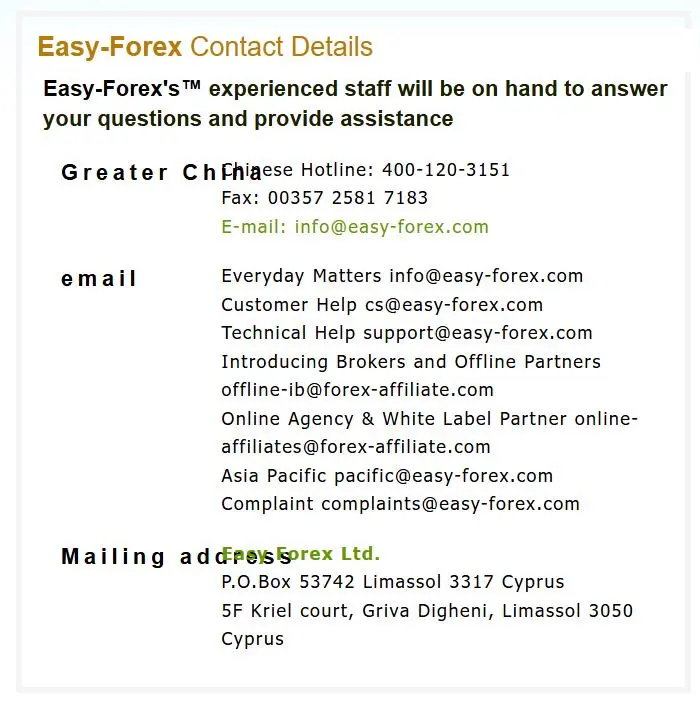 Contact info