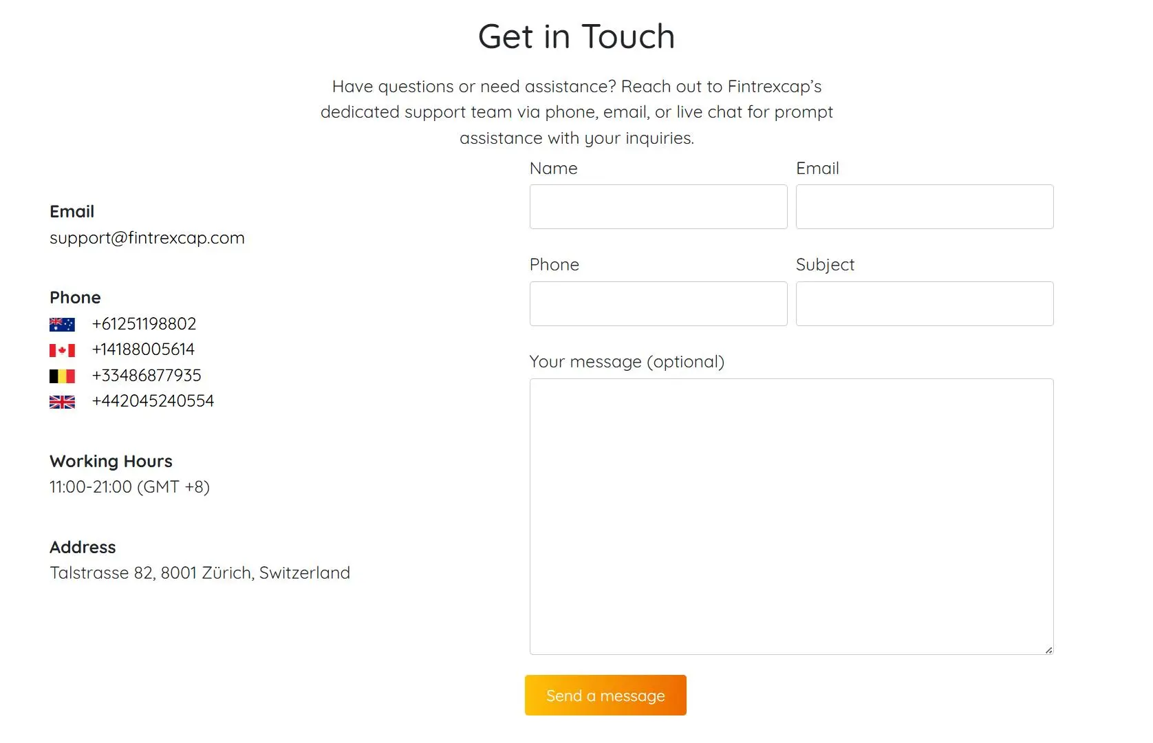 Contact info Contact info