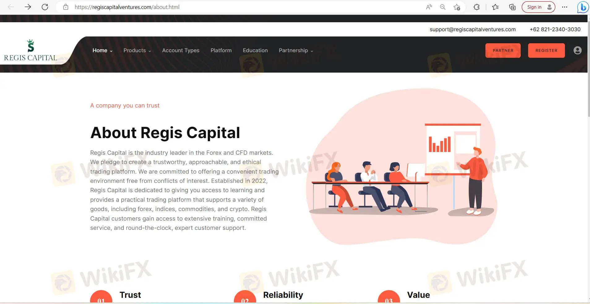 Regis Capital's homepage