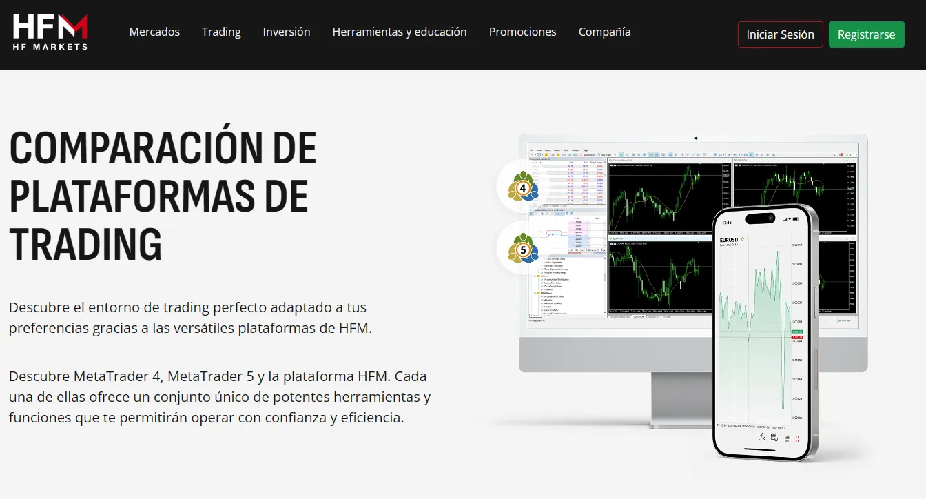 ¿Qué tipos de cuentas y plataformas de trading ofrece HFM?