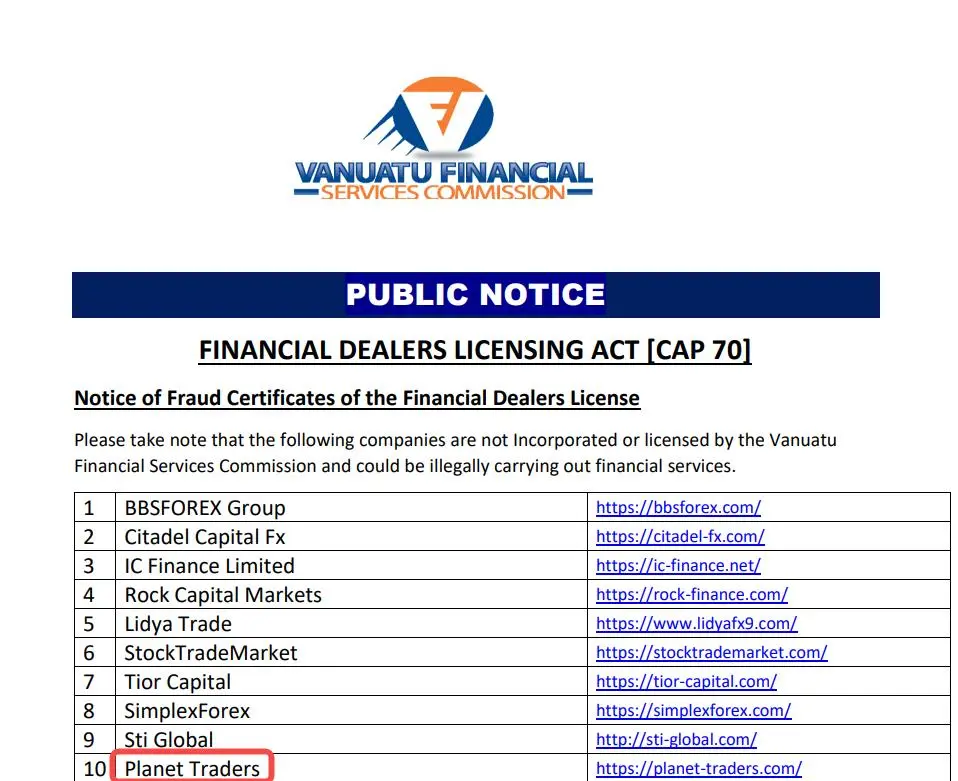 VFSC notice VFSC notice