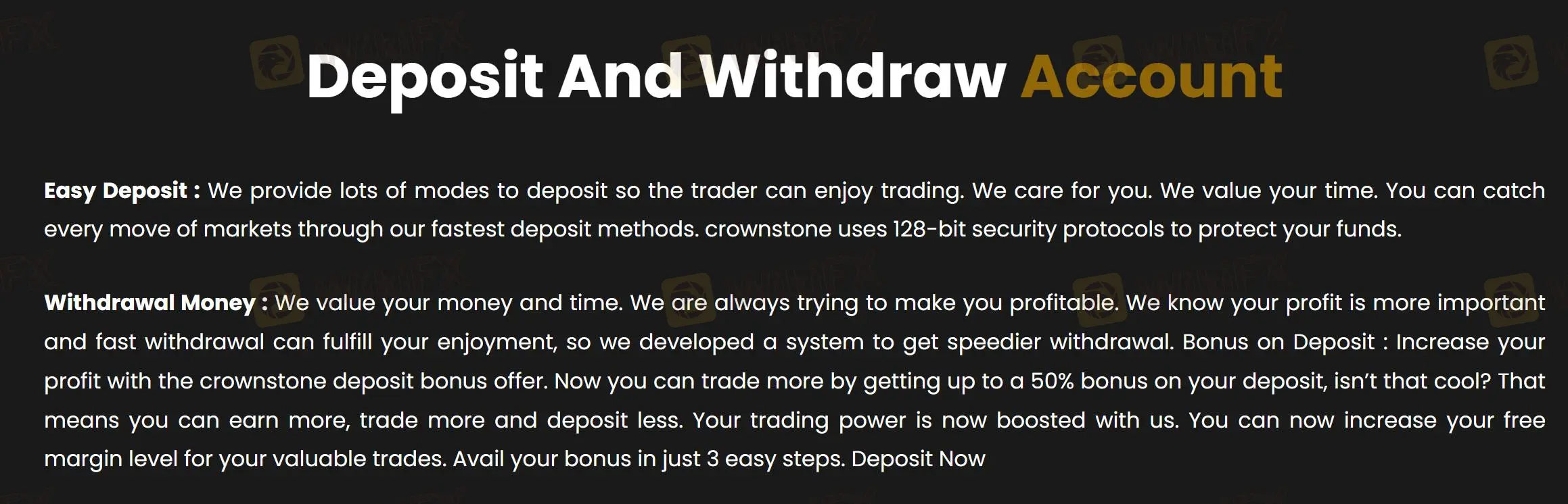 Deposit and Withdrawal