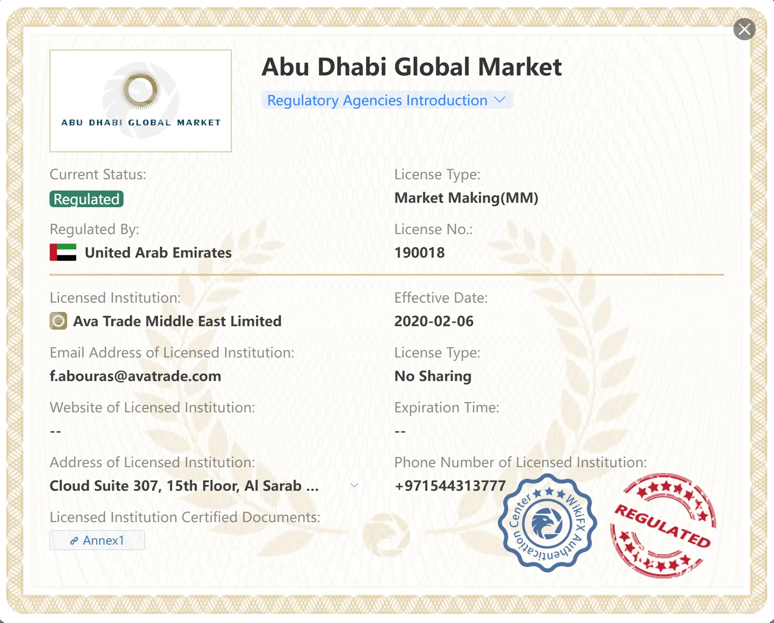 Regulated by ADGM