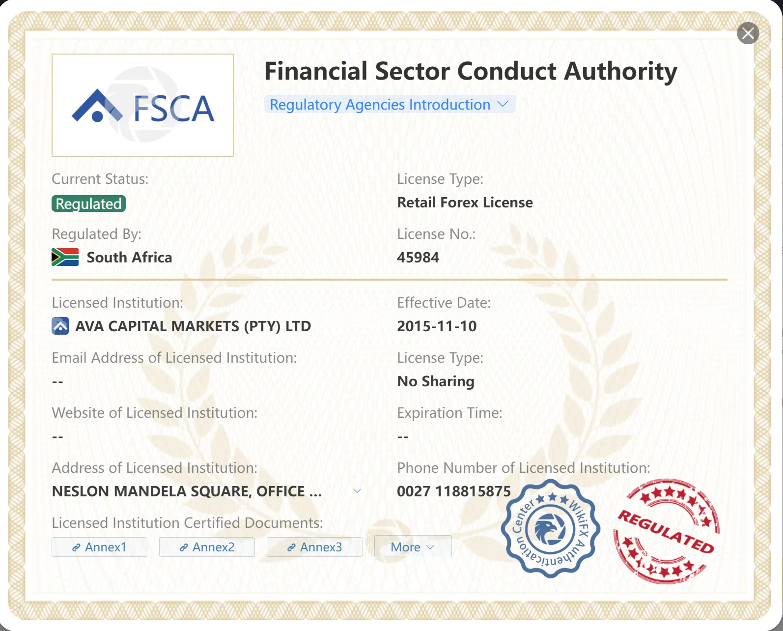 Regulated by FSCA