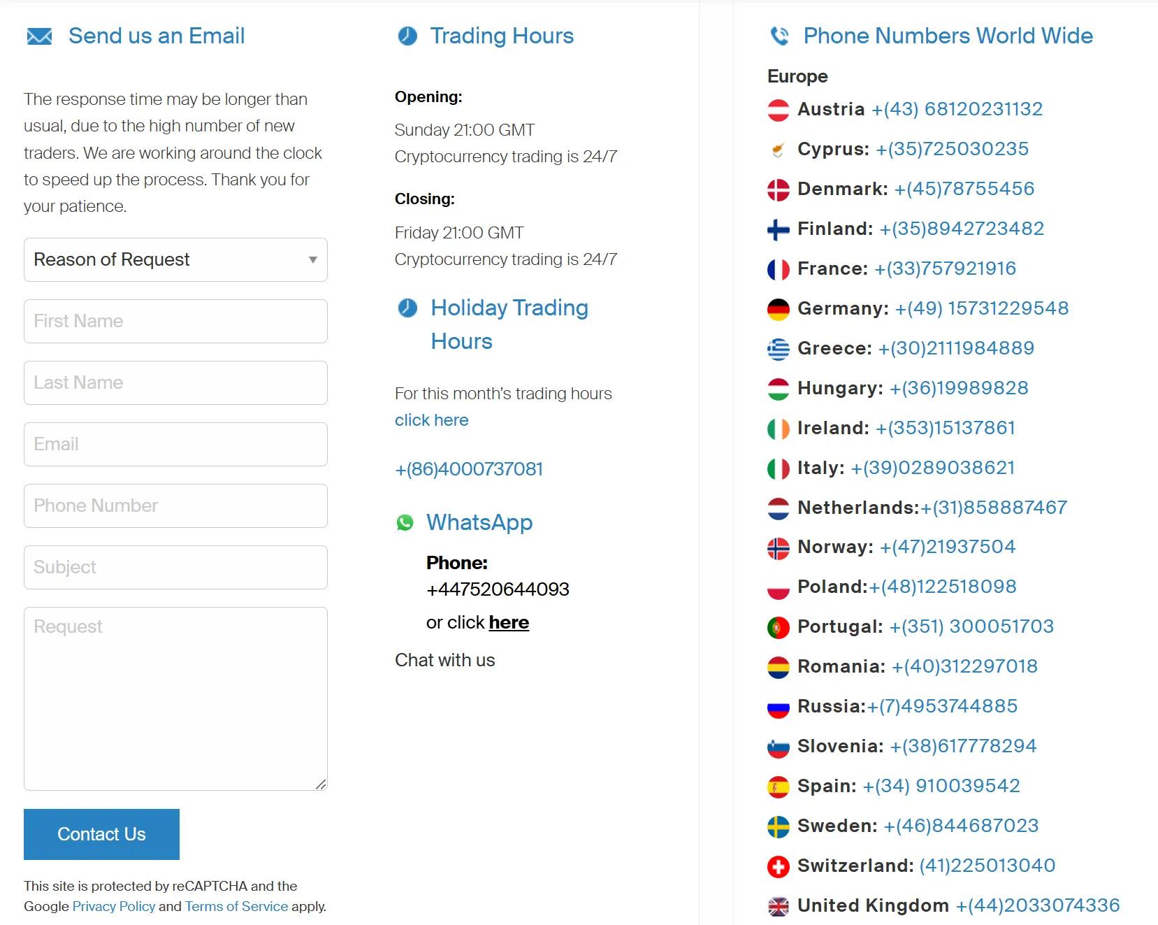 Contact info