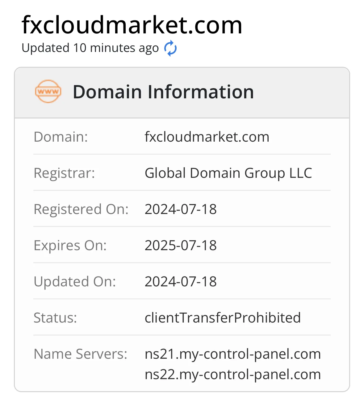 Domain information