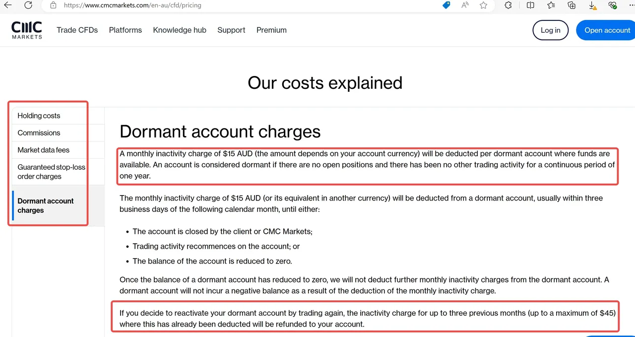 Inactivity fee