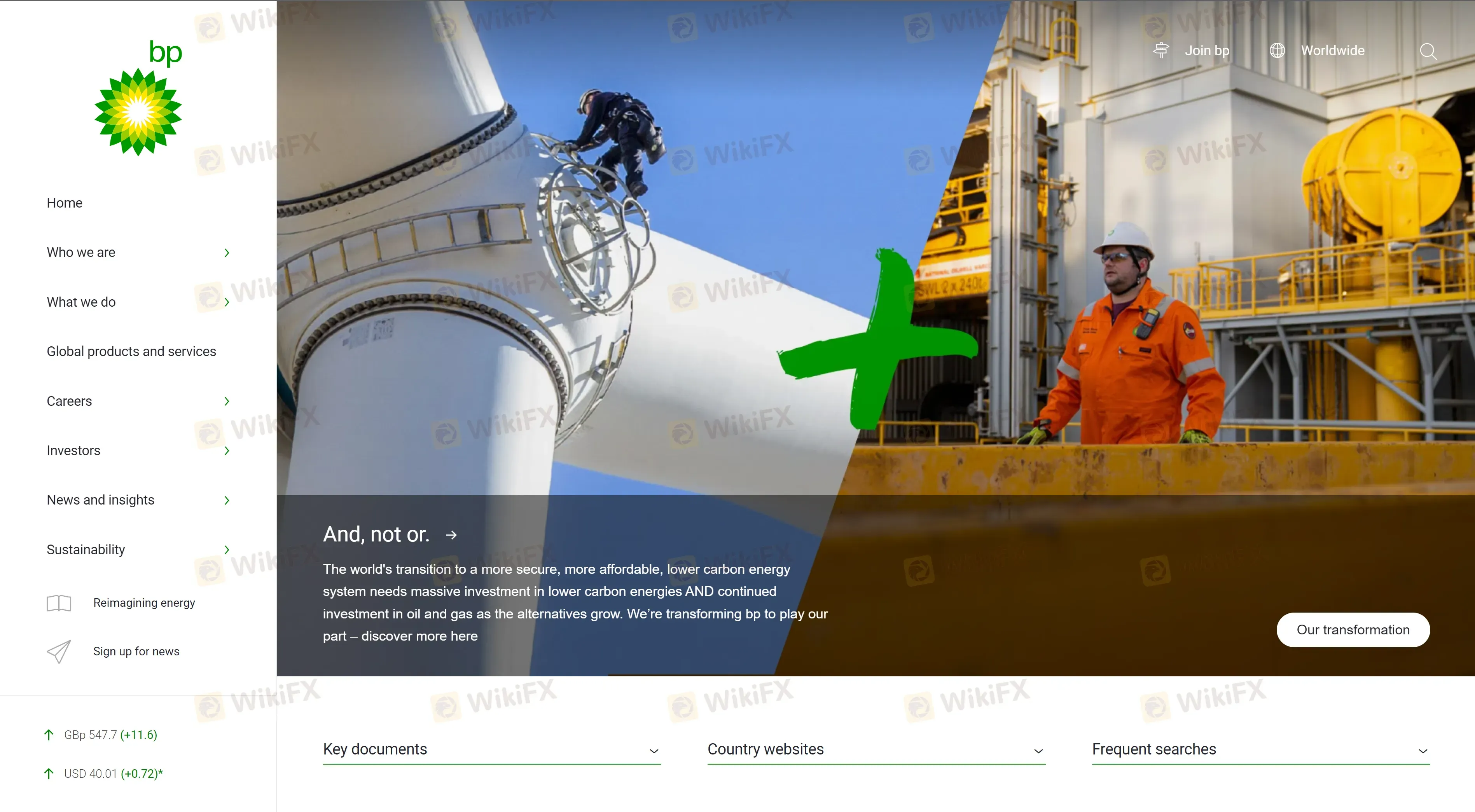 BPInvesting's homepage