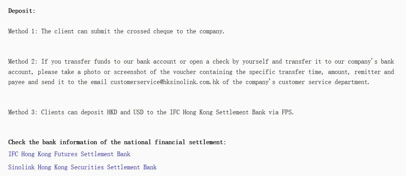 Deposit details