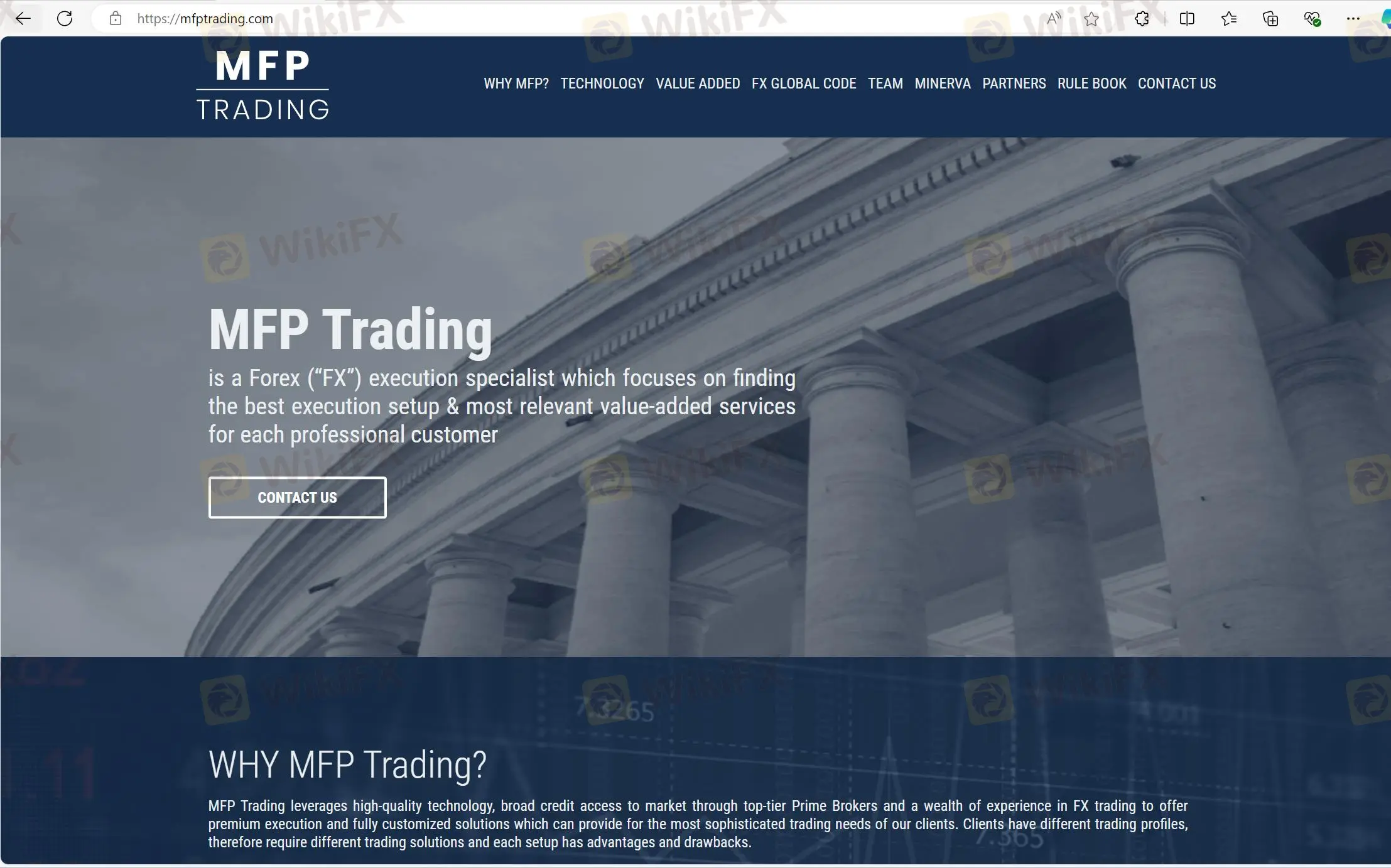 MFP Trading's homepage