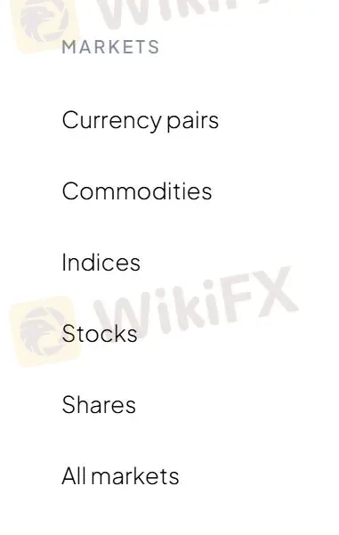 O que posso negociar em OCTAFX?