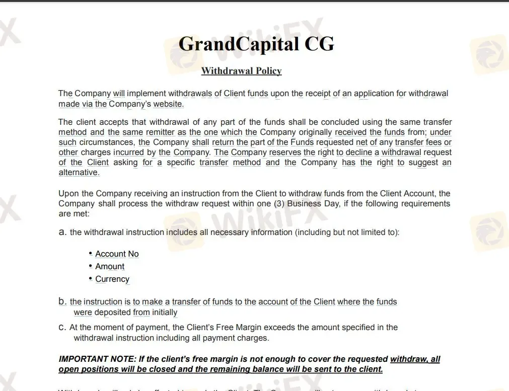 Deposit and Withdrawal