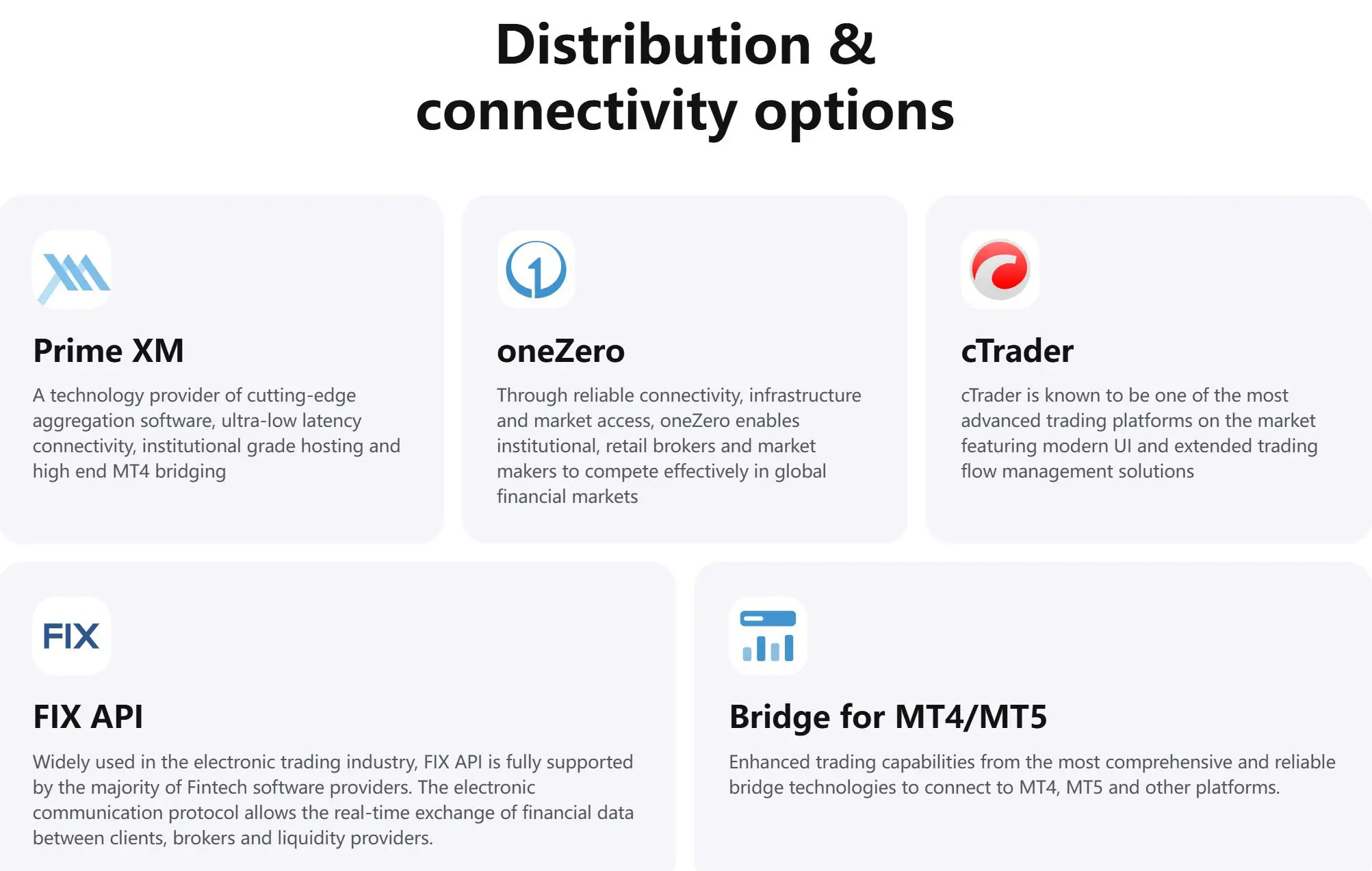 Distribution & Connectivity Options