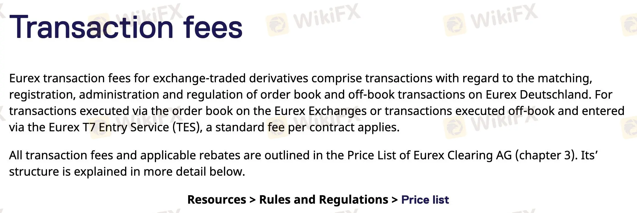 Eurex Fees